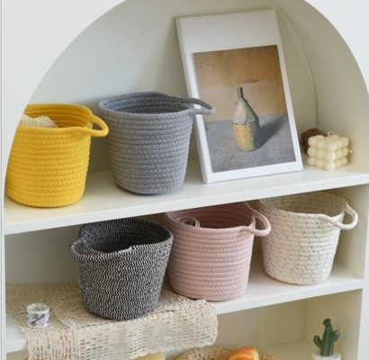 Decorative Custom Woven Cotton Rope Candy Storage Fabric Container Wholesale Spa Gift hanging Baskets Organizer
