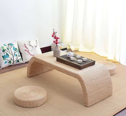 The Cane Makes Up Tea Table Natural Straw Woven Floor Table
