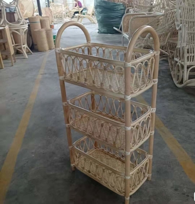 Natural rattan storage ECO friendly home furniture shelves shelf