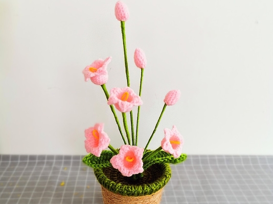 New Creative Luxury Handmade Crochet Knitting Plants Flowers Handicraft Home Decorations Crochet Flower