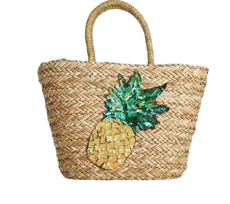 ECO Friendly Fashion Summer Tote Handbag Bohemian Handmade Bali Bags Straw Beach Bag Cotton Canvas Shopping Bags