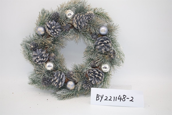 Wholesale Artificial Christmas Door Decoration Supplies Nature Pine Cone Large Christmas Wreath Garland Decor