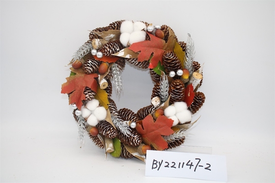 Wholesale Artificial Christmas Door Decoration Supplies Nature Pine Cone Large Christmas Wreath Garland Decor