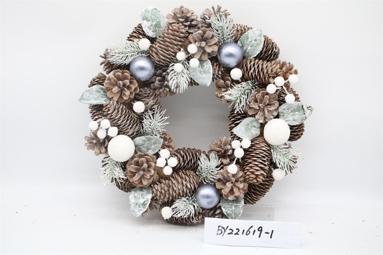 Wholesale Artificial Christmas Door Decoration Supplies Nature Pine Cone Large Christmas Wreath Garland Decor