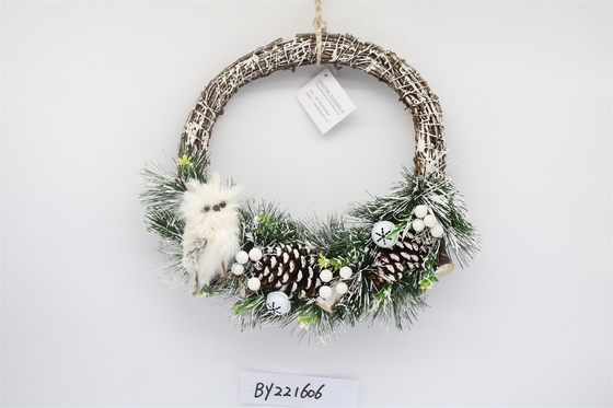 Wholesale Artificial Christmas Door Decoration Supplies Nature Pine Cone Large Christmas Wreath Garland Decor