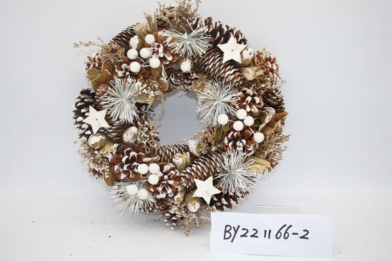 Wholesale Artificial Christmas Door Decoration Supplies Nature Pine Cone Large Christmas Wreath Garland Decor