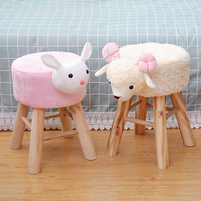 High Quality Modern Style Wooden Stools Cute Animal Shape Small Chair Solid Wood Household Fashion Shoe Stools