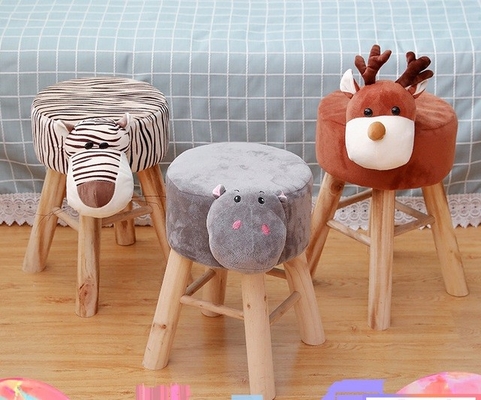 High Quality Modern Style Wooden Stools Cute Animal Shape Small Chair Solid Wood Household Fashion Shoe Stools