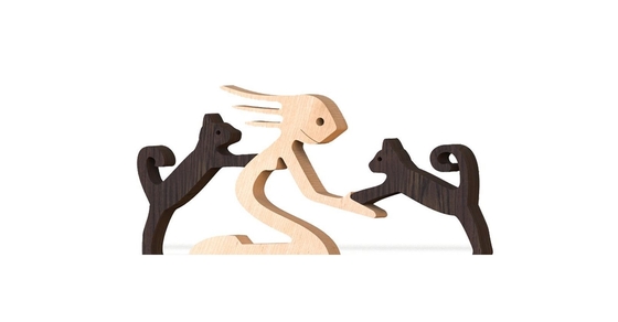 Home Office Wooden Craft Decor Statue Cute Handmade Wooden Figurines Carving Animal Wooden Decoration Orname