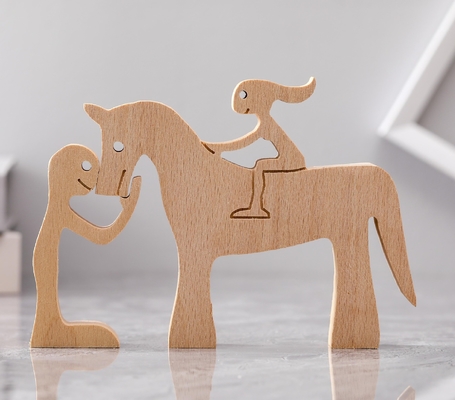 Home Office Wooden Craft Decor Statue Cute Handmade Wooden Figurines Carving Animal Wooden Decoration Orname