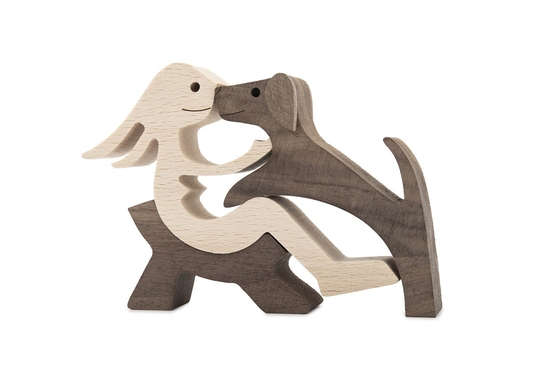 Home Office Wooden Craft Decor Statue Cute Handmade Wooden Figurines Carving Animal Wooden Decoration Orname