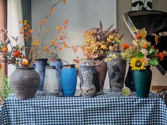 Classic Handmade Pottery Clay Flower Pot Porcelain Ceramic Vase For Home Decor