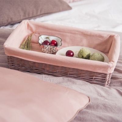 Hand Woven Decoration Organizer Rattan Willow Wicker Cutlery Fruit Storage Tray Home Decoractions Win Boxes basket