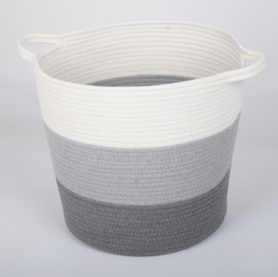 Decorative custom woven cotton rope laundry toys candy storage fabric small round container wholesale spa gift baskets s