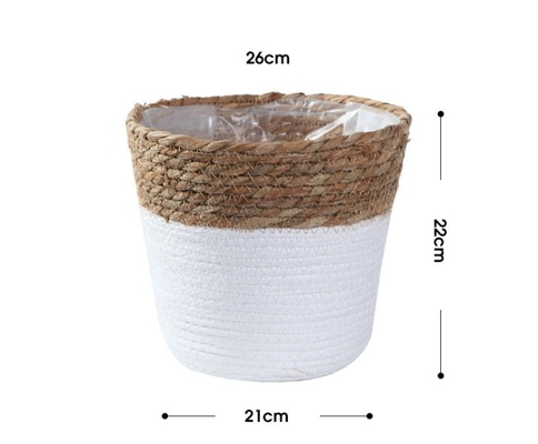 Handicraft Natural Seagrass Storage Basket With Handle ECO Friendly Kids Toy Clothes Baskets Storage Home Decoractions