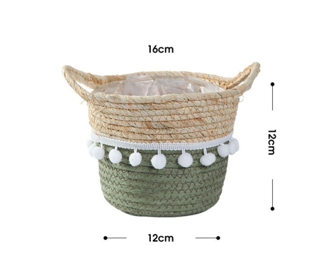 Handicraft Natural Seagrass Storage Basket With Handle ECO Friendly Kids Toy Clothes Baskets Storage Home Decoractions