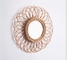Wall Mounted Hanging Make Up Decoration Handmade Woven Rattan Wicker Willow Wood Round Oval Shape Full Length Mirror