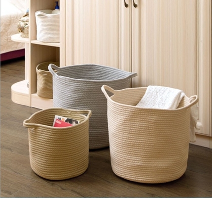 Decorative Custom Woven Cotton Rope Laundry Toys Candy Storage Fabric Container Wholesale Spa Gift Baskets Organizer