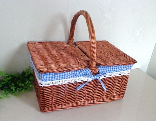 Handmade Natural Willow Wicker Picnic Basket Cheap Lunch Bags Hot sale products Outdoor Lunch Basket