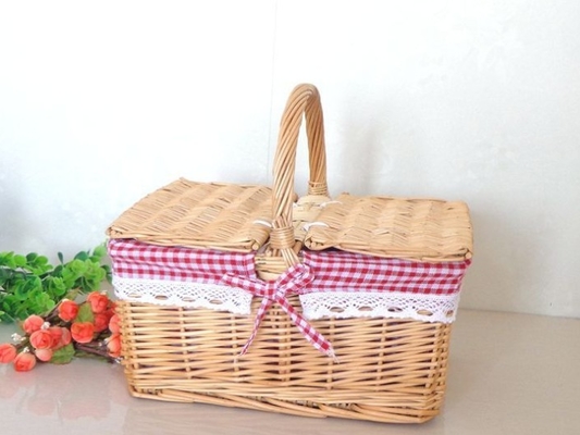 Handmade Natural Willow Wicker Picnic Basket Cheap Lunch Bags Hot sale products Outdoor Lunch Basket