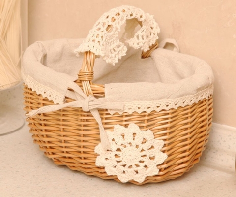 Handmade Natural Willow Wicker Picnic Basket Cheap Lunch Bags Hot sale products Outdoor Lunch Basket