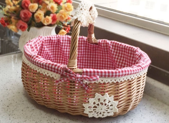 Handmade Natural Willow Wicker Picnic Basket Cheap Lunch Bags Hot sale products Outdoor Lunch Basket