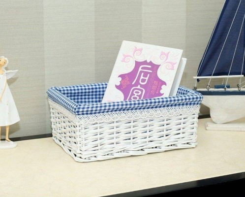 Hand Woven Decoration Organizer Rattan Willow Wicker Cutlery Fruit Storage Tray Home Decoractions Win Boxes basket
