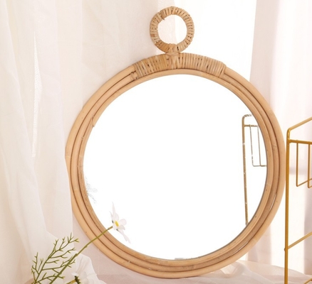 Natural Handmade Decorative Wall Rattan Mirror Modern Luxury home decorations  willow wicker Mirror