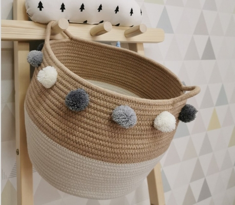 OEM Home Center Decoration Easter Woven Big Blue Cotton Rope Baby Storage Organizer Empty Toys Gifts Clothes Laundry Bas