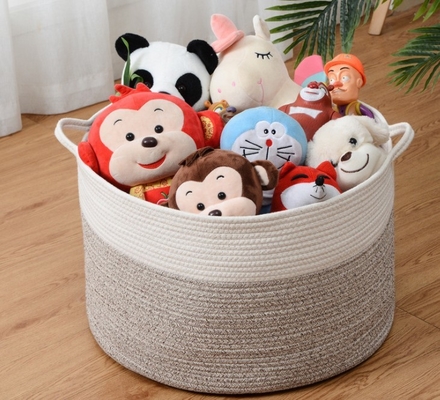 OEM Home Center Decoration Easter Woven Big Blue Cotton Rope Baby Storage Organizer Empty Toys Gifts Clothes Laundry Bas