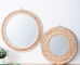 Design Natural Bathroom Large Wall Decorative Woven Custom Framed Wooden Rattan Wicker Willow Mirror