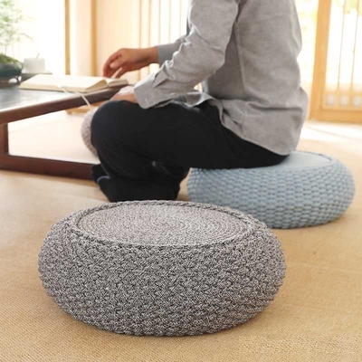 Natural Straw Household Storage Stool Grass Woven Ottoman Box Eco-Friendly Hand-Woven Grass Rattan Stools