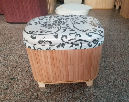 Natural Straw Household Storage Stool Grass Bamboo Woven Ottoman Box Eco-Friendly Hand-Woven Grass Rattan Stools