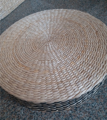 Natural Straw Household Storage Stool Grass Woven Ottoman Box Eco-Friendly Hand-Woven Grass Rattan Stools Seat Pad