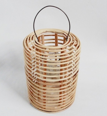 Hot Sale Led Lantern Indoor And Outdoor Decoration Natural Handmade Rattan Weave Candle Holder