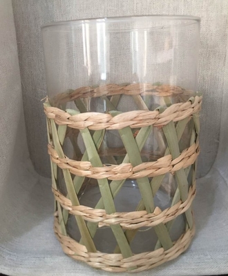 Best selling Seagrass bottle carrier Wicker detox bottle holder Seagrass glass cup holders