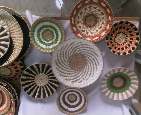 2021 new design High quality Wholesale seagrass wicker wall baskets wall plates hanging decor items