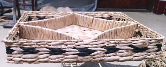 Hot sale eco-friendly waterhyacinth handmade woven water hyacinth cabinet straw storage basket hamper