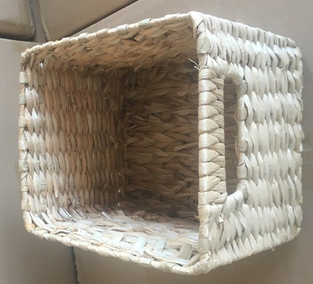 Hot sale eco-friendly waterhyacinth handmade woven water hyacinth cabinet straw storage basket hamper