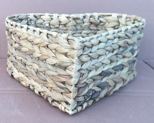 Hot sale eco-friendly waterhyacinth handmade woven water hyacinth cabinet straw storage basket hamper