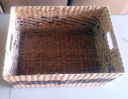 Hot sale eco-friendly waterhyacinth handmade woven water hyacinth cabinet straw storage basket hamper