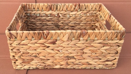 Hot sale eco-friendly waterhyacinth handmade woven water hyacinth cabinet straw storage basket hamper