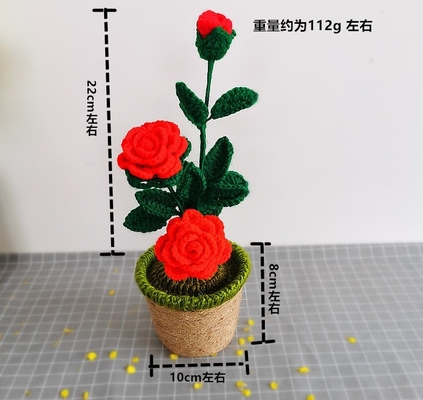 New Creative Luxury Handmade Crochet Knitting Plants Flowers Handicraft Home Decorations Crochet Flower