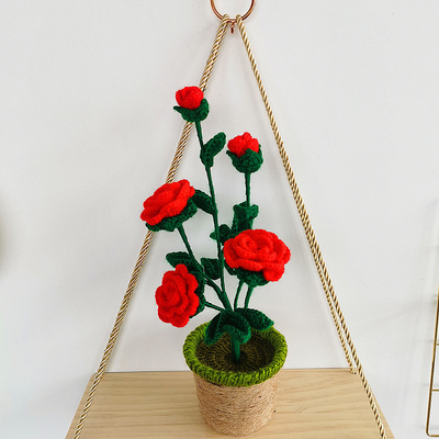 New Creative Luxury Handmade Crochet Knitting Plants Flowers Handicraft Home Decorations Crochet Flower