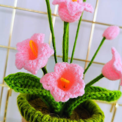 New Creative Luxury Handmade Crochet Knitting Plants Flowers Handicraft Home Decorations Crochet Flower