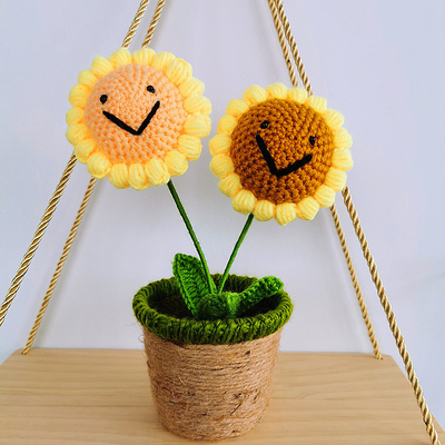 New Creative Luxury Handmade Crochet Knitting Plants Flowers Handicraft Home Decorations Crochet Flower