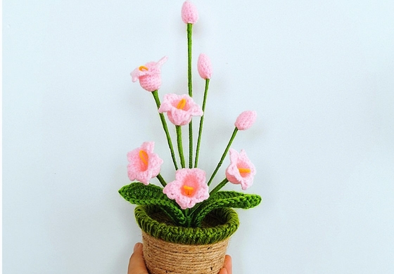 New Creative Luxury Handmade Crochet Knitting Plants Flowers Handicraft Home Decorations Crochet Flower