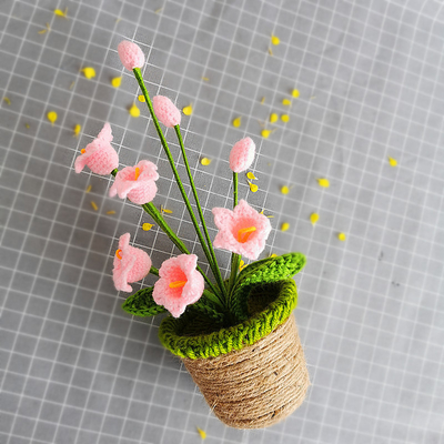 New Creative Luxury Handmade Crochet Knitting Plants Flowers Handicraft Home Decorations Crochet Flower