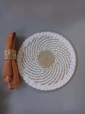 Hot Sale Eco- friendly Handmade Natural Water Hyacinth Woven Table Placemat Seagrass Rattan Straw Placemats