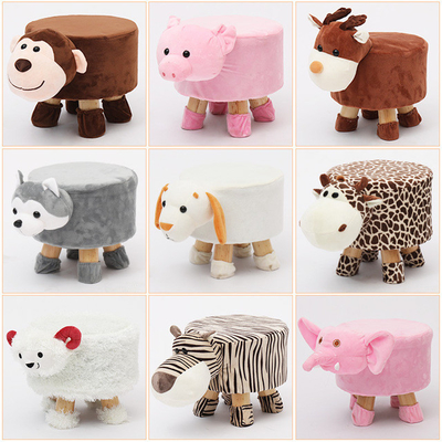 High Quality Modern Style Wooden Stools Cute Animal Shape Small Chair Solid Wood Household Fashion Shoe Stools